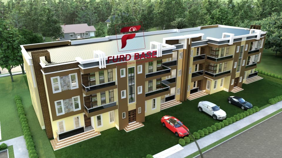 A twelve-unit three-bedroom apartment complex — brown facade — view 8